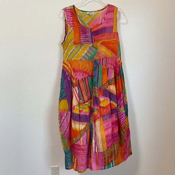 ORIENTIQUE Australian Amalfi Bubble Dress Tunic Size Small Art to Wear - Picture 2 of 8